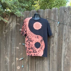 Unisex tie dye handmade t-shirt Yin yang style